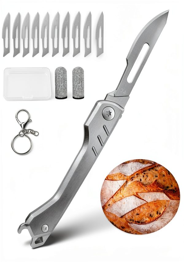 CRUIFU Bread Lame Scoring Tool Razor Blade Set Grey 1.4in-0