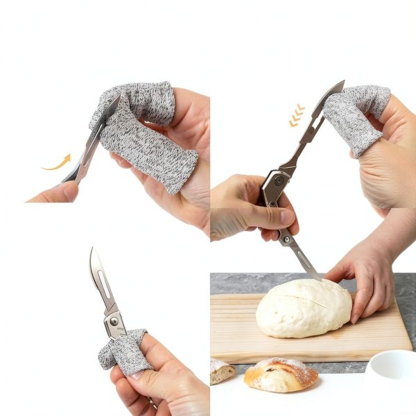 CRUIFU Bread Lame Scoring Tool Razor Blade Set Grey 1.4in-4
