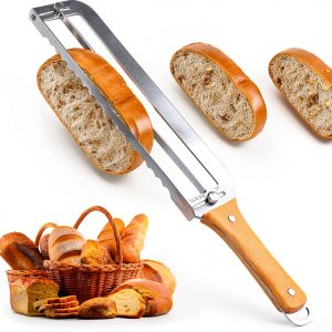 Adjustable Bread Slicer Solldgt – Steel Knife with Thickness Guide-0