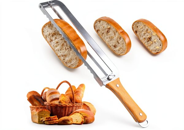 Adjustable Bread Slicer Solldgt – Steel Knife with Thickness Guide-0