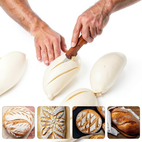 Uprichya Bread Lame Sourdough Scorer 1.7in Razor with Wood Handle-6