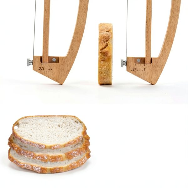 Adjustable Bread Knife MonteHerra 17in Beech Handle Thickness Guides-2