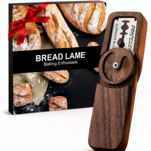 Magnetic Bread Lame HHZPAEK Scoring Tool with Turntable Black Walnut-0