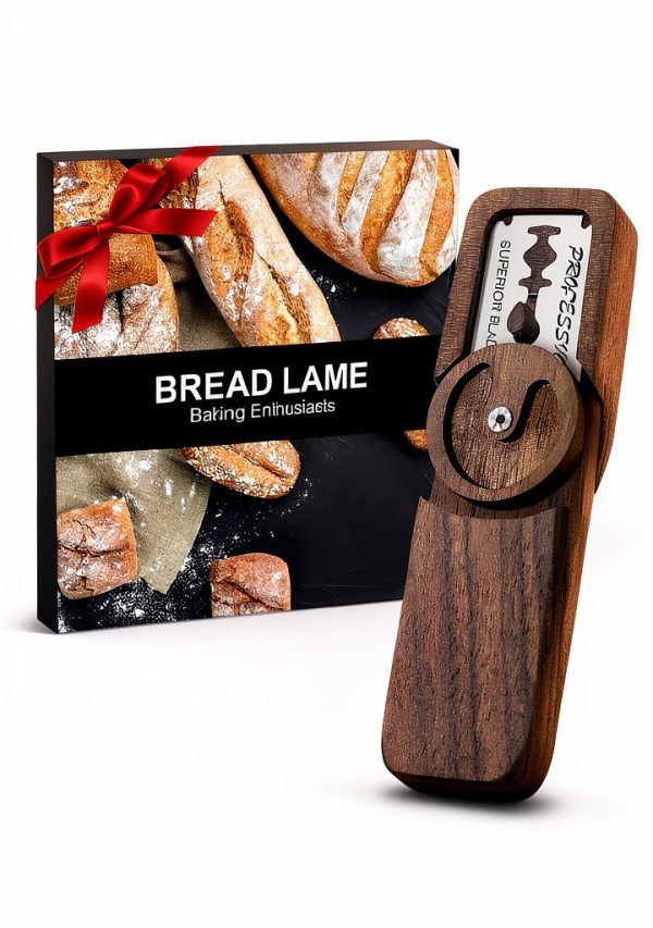 Magnetic Bread Lame HHZPAEK Scoring Tool with Turntable Black Walnut-0
