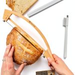 Adjustable Bread Knife MonteHerra 17in Beech Handle Thickness Guides-0