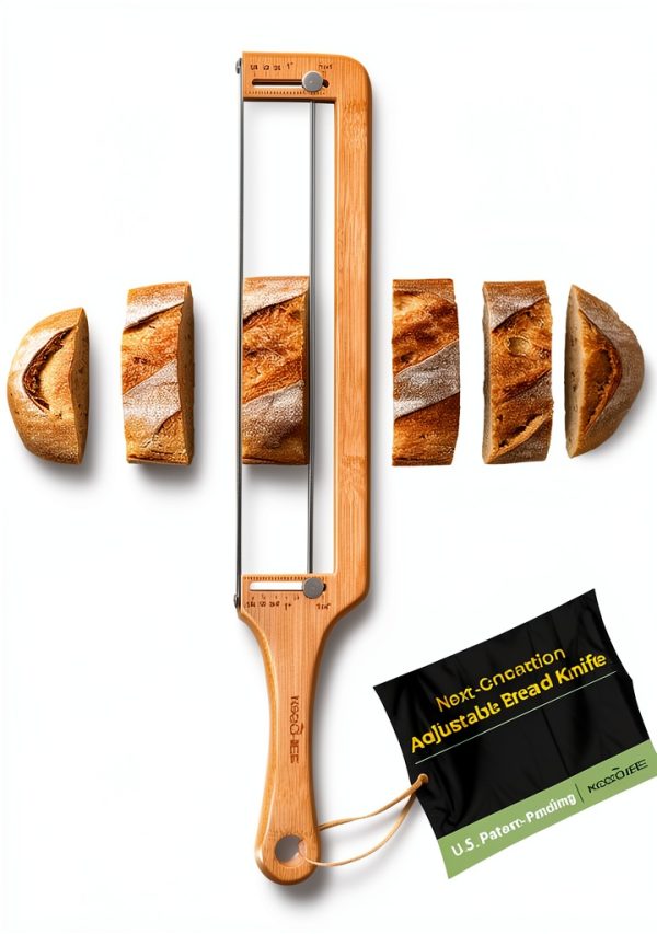 Bread Pilot Adjustable Bread Knife by keechee Steel Sharp Slicer-0