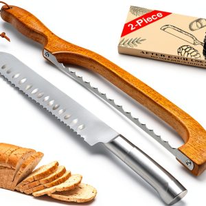 Sourdough Bread Knife by SeLucky 2-Pack Wood Handle-0