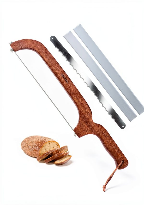 XJHEYLZ Sourdough Bread Knife 16 Inch Serrated Steel Wooden Handle-0