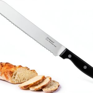 Bread Knife Omesata 8-Inch Serrated Stainless Steel Full Tang Kitchen-0