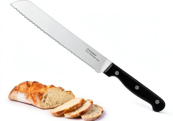 Bread Knife Omesata 8-Inch Serrated Stainless Steel Full Tang Kitchen-0