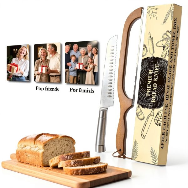 Sourdough Bread Knife by SeLucky 2-Pack Wood Handle-5